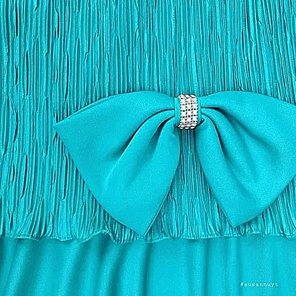 Womens 14 After Dark Angelcore Coquette Grandmacore Rhinestone Bow Dress - Picture 5 of 9